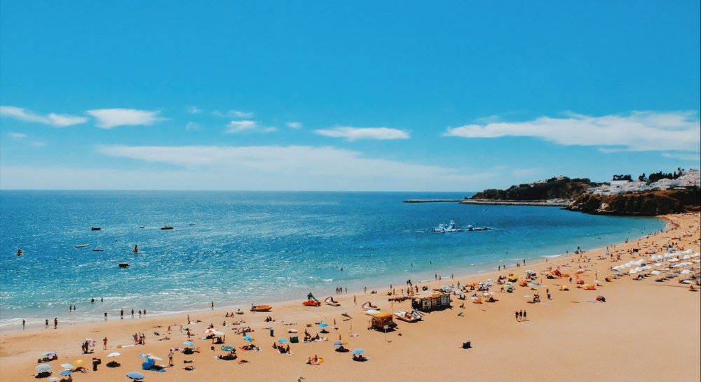 things to do in albufeira beach blue sea sky sun