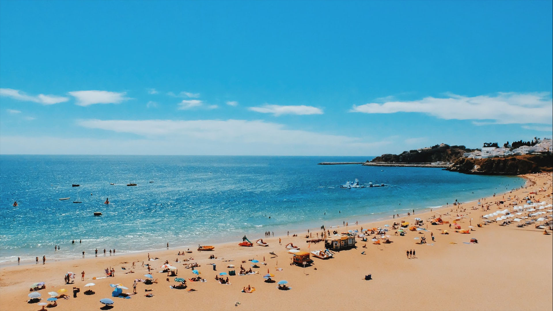 things to do in albufeira beach blue sea sky sun